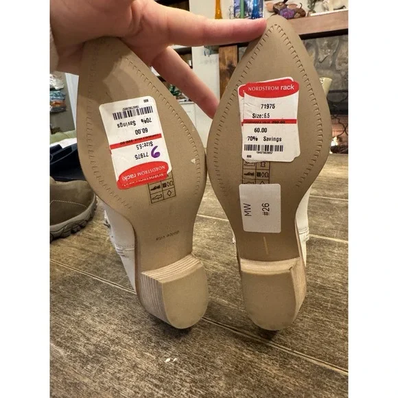 Dolce Vita Solow Stud Off White Leather Western Boot Womens Size 6.5 Cowgirl - Picture 8 of 12